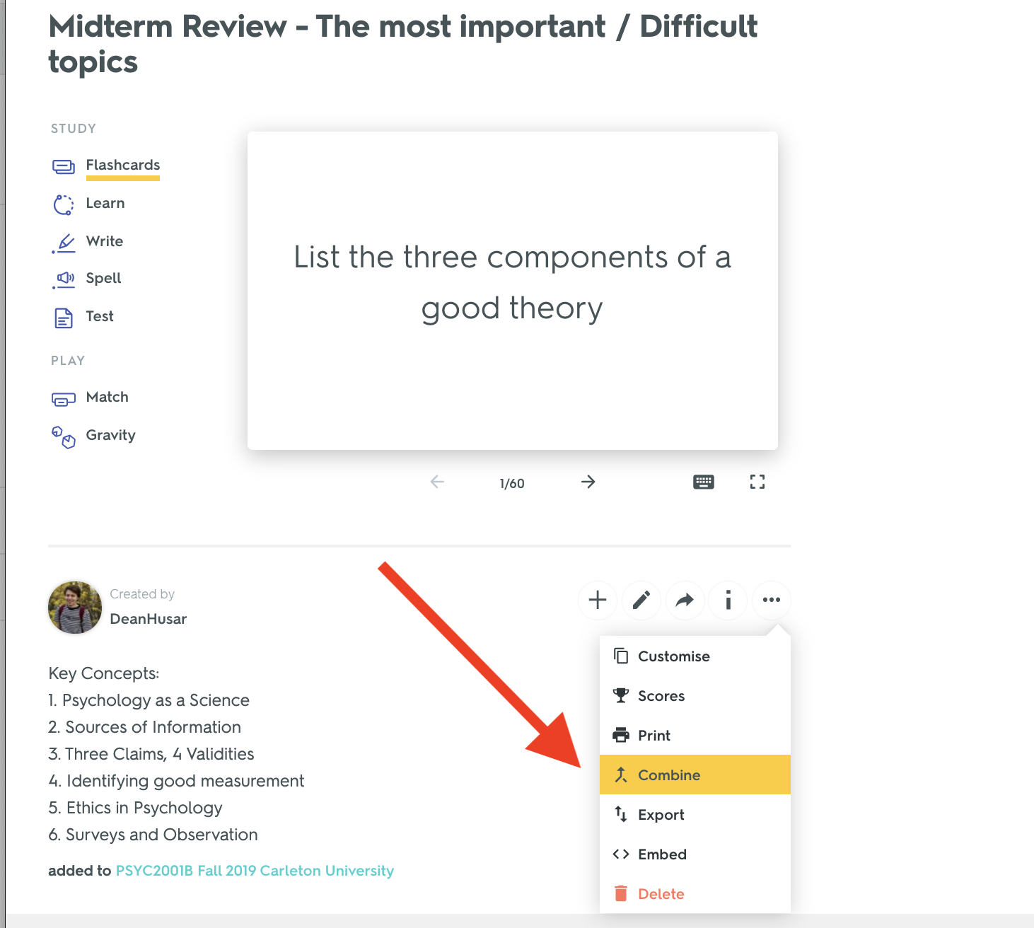How to use quizlet effectively dean husar